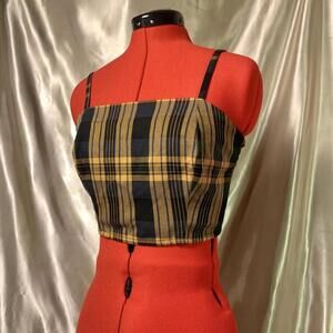Aeropostale plaid preppy grunge skater crop top